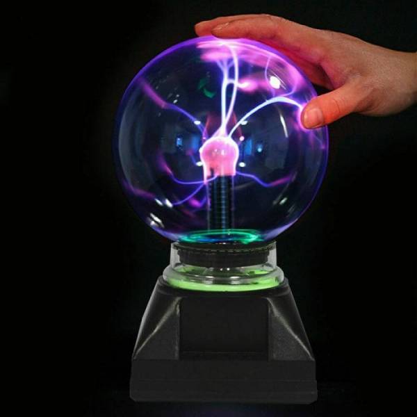 Тесла плазменный шар электрический с молниями 12 см