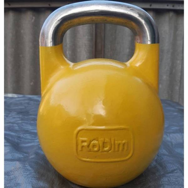 Жовта спортивна нова чавунна гиря 16 кг