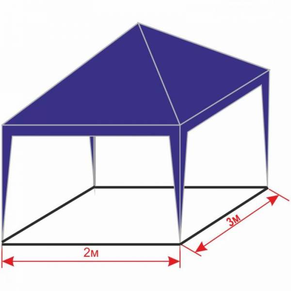 Садовий розбірний шатер 2х3 м з тентом щільністю 150 г/м2