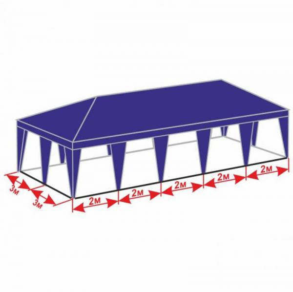 Розбірний шатер навіс 6х10 м з тентом щільністю 150 г/м2