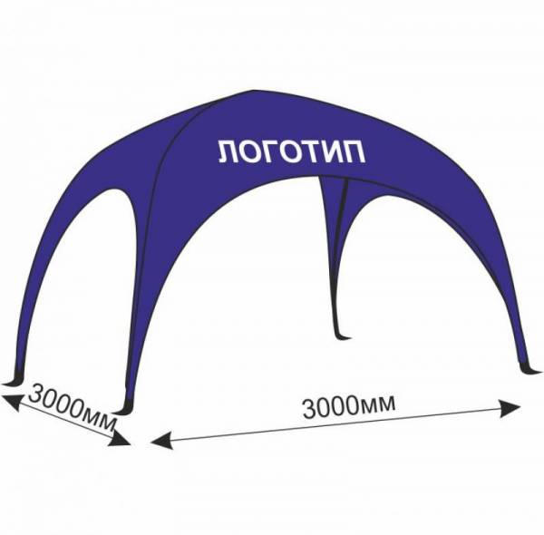 Рекламный арочный шатер 3х3 м с печатью, с логотипом для агитации