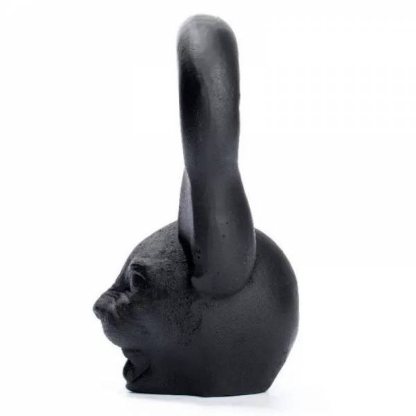 Черная кошка гиря 6 кг дизайнерская новая чугунная