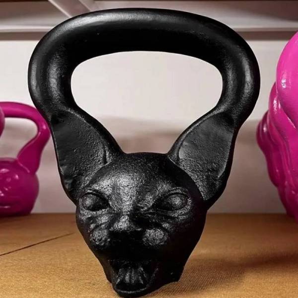 Чорна кішка гиря 6 кг дизайнерська нова чавунна