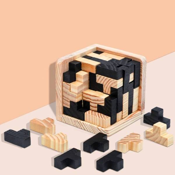 Дерев'яна головоломка кубик