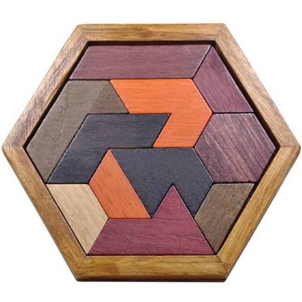 Деревянная головоломка шестиугольник 