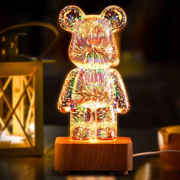 Ночник 3D лампа медведь 