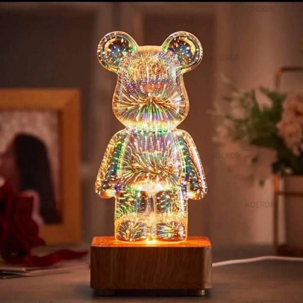 Ночник 3D лампа медведь 