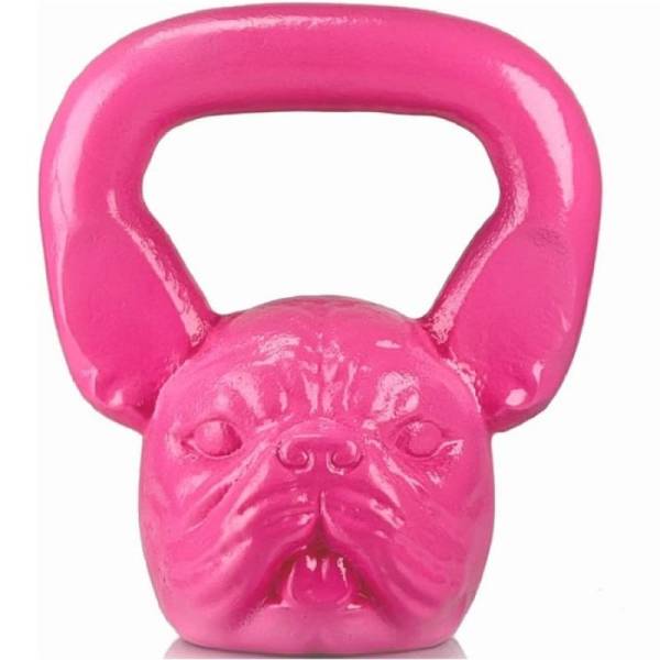 Розовая собака бульдог bulldog гиря 10 кг дизайнерская