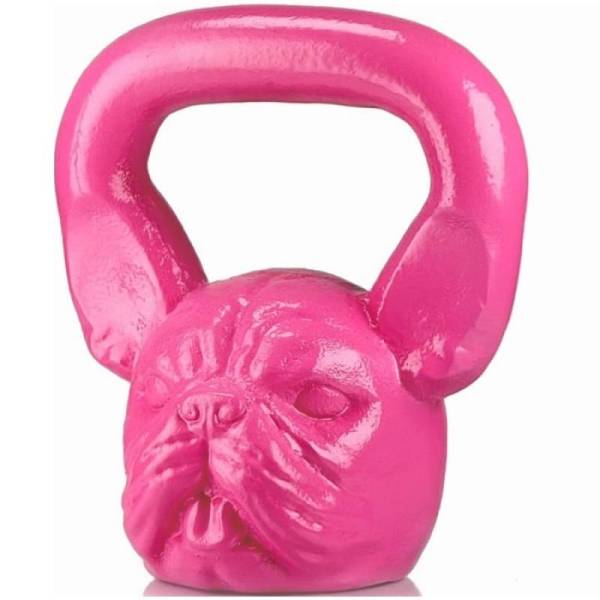 Розовая собака бульдог bulldog гиря 10 кг дизайнерская