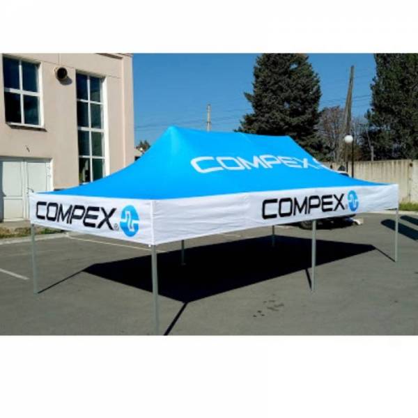 Брендированный промо шатер на заказ с печатью для агитации 3х6 м