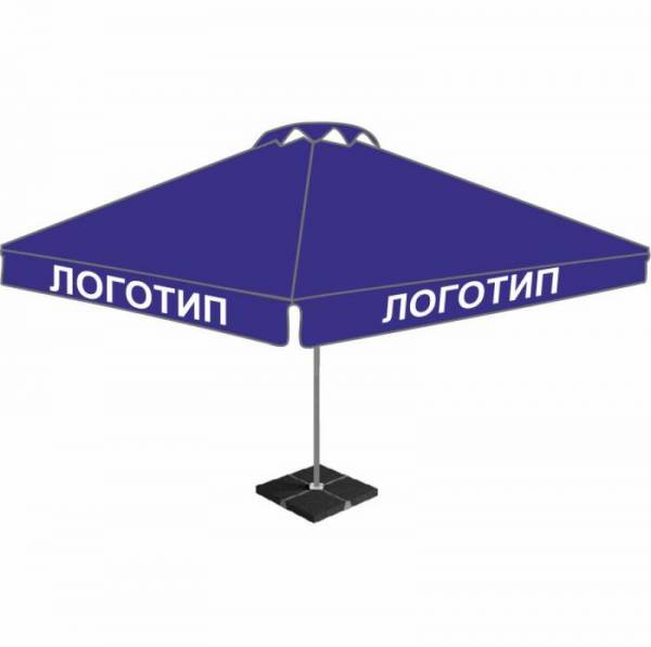 Уличный квадратный торговый зонт 3х3 м с рекламой для бара