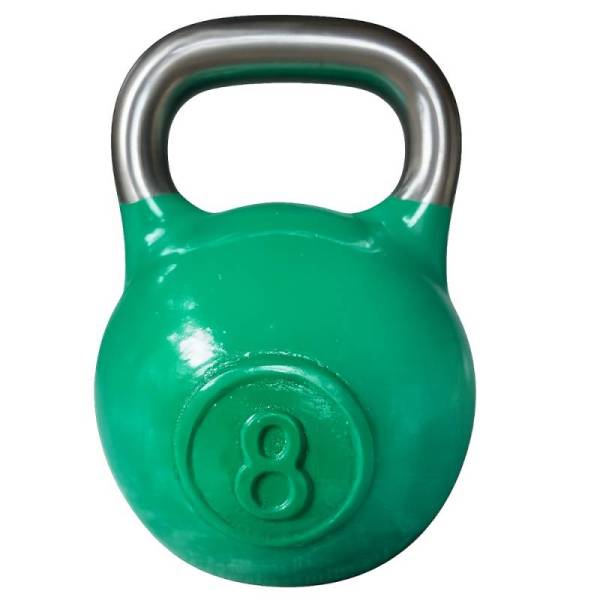Зеленая гиря 8 кг спортивная новая чугунная