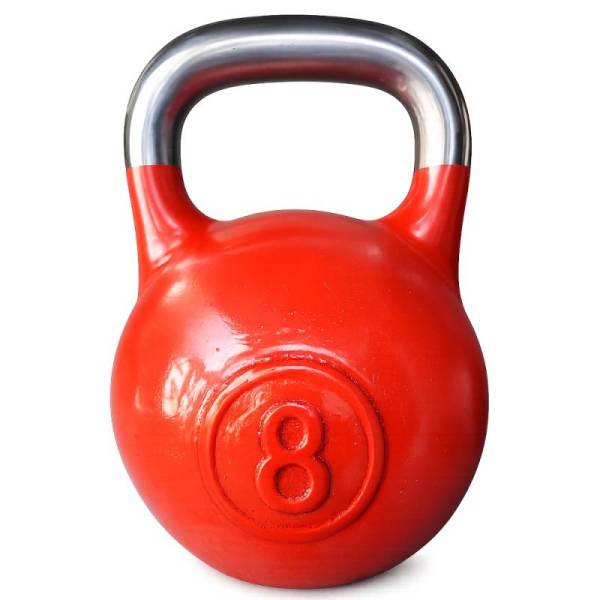 Красная гиря 8 кг спортивная новая чугунная