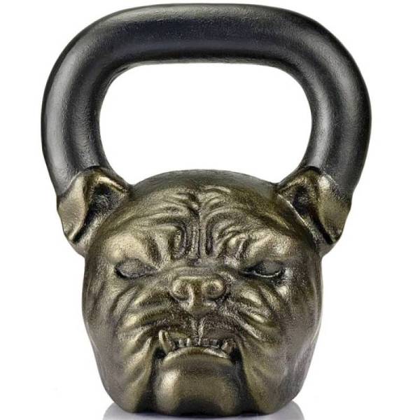 Собака бульдог bulldog гиря 16 кг, цвет - бронза