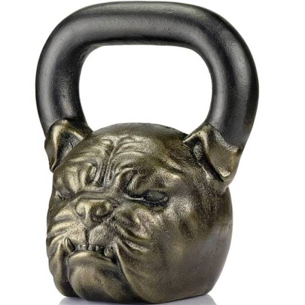 Собака бульдог bulldog гиря 16 кг, цвет - бронза