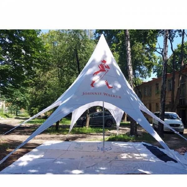 Рекламный промо шатер Звезда 6м с логотипом для ярмарки, выставки